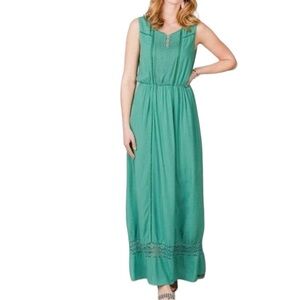 Matilda Jane Down in the Valley Green Sleeveless Maxi Dress size Medium